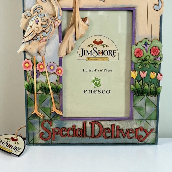 Jim Shore "Special Delivery" Frame 9” Stork Baby Picture 4" x 6" photo - Picture 12 of 12
